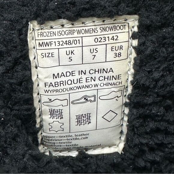 Lace up tall winter boots black grey maroon women's 7 frozen isogrip - Picture 7 of 7